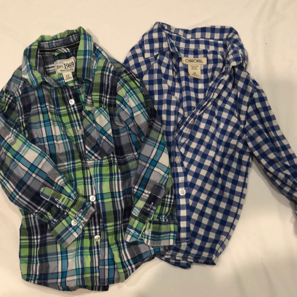 8 Long-sleeved button-up shirts 3T - Picture 2 of 7